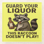 Drunk Raccoon ガラスコースター (正面)