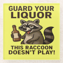 Drunk Raccoon ガラスコースター