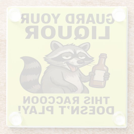 Drunk Raccoon ガラスコースター (裏面)