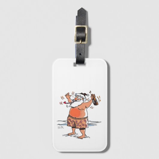 Drunk Santa luggage tag ラゲッジタグ (正面縦)