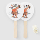 Drunk Santa paddle hand fans ハンドファン (正面&裏面)