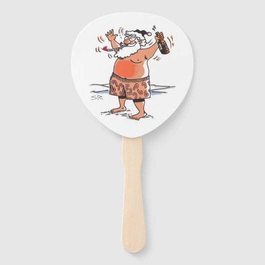 Drunk Santa paddle hand fans ハンドファン (正面)