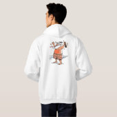 Drunk Santa white hooded sweatshirt back パーカ (裏面フル)