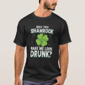 Drunk Shamrock St. Patricks Day Funny Mens Womens Tシャツ (正面)