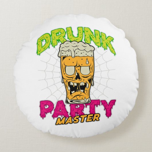 Drunk Zombie Pillow ラウンドクッション (正面)