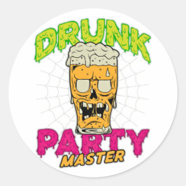 Drunk Zombie Sticker ラウンドシール