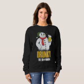 Drunky The Snowman Merry Drunk I'm Christmas  Xmas スウェットシャツ (正面フル)