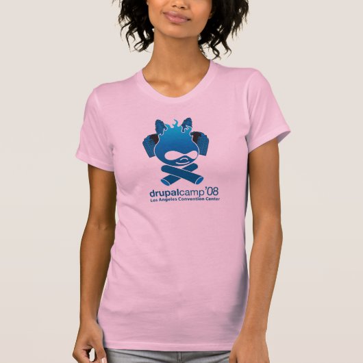 DrupalのキャンプのLA 2008の炎のワイシャツ(女性) Tシャツ (正面)