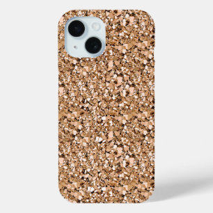 Druzy crystal -バラ金ゴールド色 iPhone 15ケース