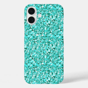 Druzy crystal - aquamarine blue iPhone 16 plusケース