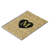 Druzy crystal monogram – 金属金ゴールド ノートブック (左側)