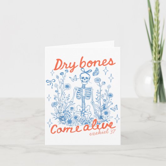 Dry Bones Come Alive Christian Funny Skeleton Hall カード (正面)