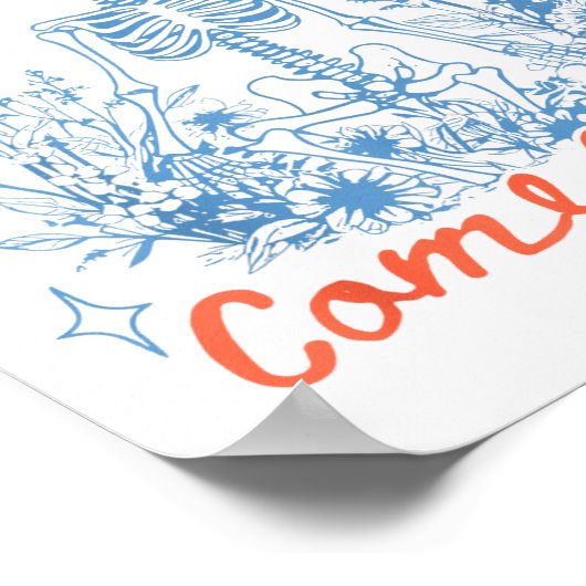 Dry Bones Come Alive Christian Funny Skeleton Hall ポスター (角)