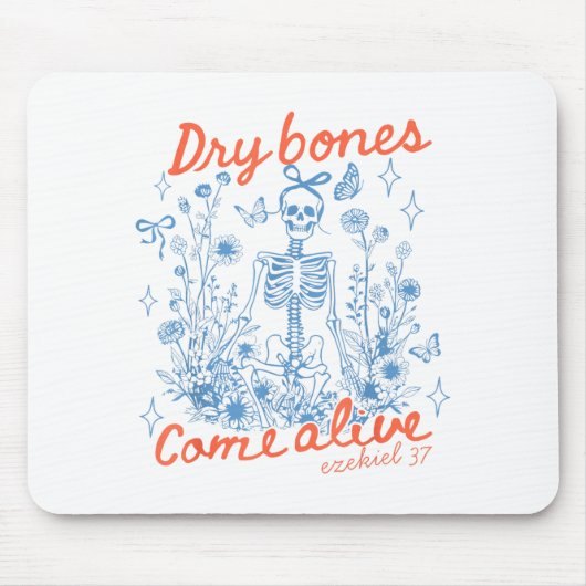 Dry Bones Come Alive Christian Funny Skeleton Hall マウスパッド (正面)