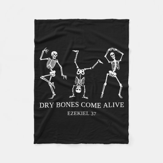 Dry Bones Come Alive Ezekiel 37 Funny Skeleton Hal フリースブランケット (正面)