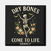 Dry Bones Come To Life Dancing Floral Skeleton マグネット (正面)