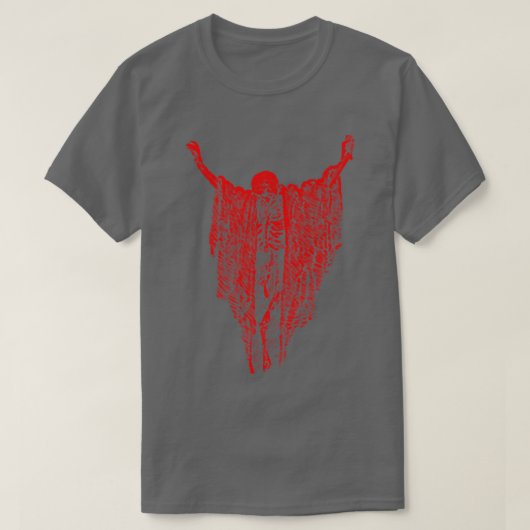 Dry Bones   Pastel Goth Red Creepy Skeleton Spirit Tシャツ (デザイン正面)