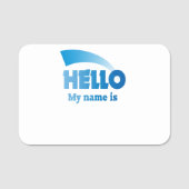 Dry Erase Blue Gradient Hello My Name:  名札 (正面)