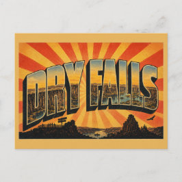 Dry Falls ワシントン玄武岩の崖 スキャブランドの芸術 ポストカード