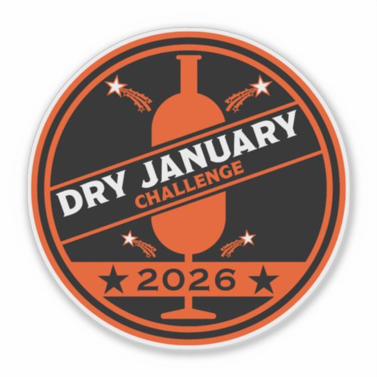 Dry January Challenge Encouragement シール (正面)