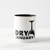 Dry january, één maand geen alcohol te drinken ツートーンマグカップ (中央)