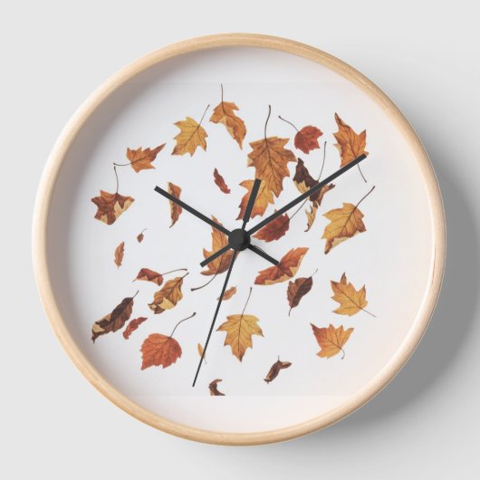 Dry leaves falling  壁時計 (正面)