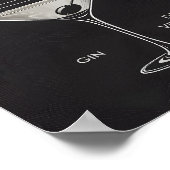 Dry Martini Cocktail Gin Vermouth Elegant Black ポスター (角)