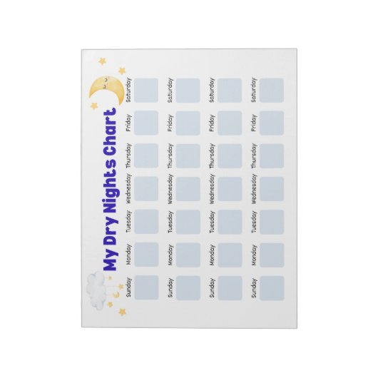 Dry Nights Sticker Chart: Bedwetting Tracker, Pott ノートパッド (回転)