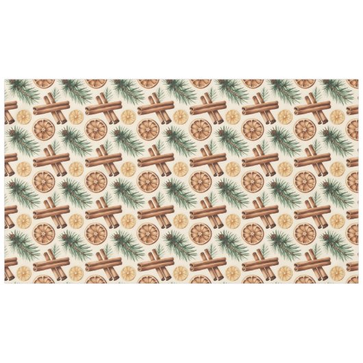 Dry Oranges Cinnamon Sticks Fir Branches テーブルクロス (正面(横))