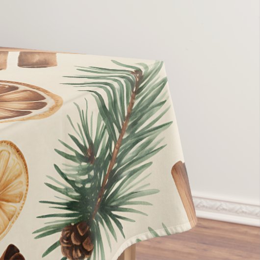 Dry Oranges Cinnamon Sticks Fir Branches テーブルクロス (インサイチュ)