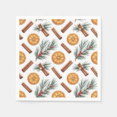 Dry Oranges Cinnamon Sticks Fir Branches Napkins スタンダードカクテルナプキン (正面)