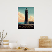 Dry Tortugas National Park Vintage Lighthouse ポスター (キッチン)