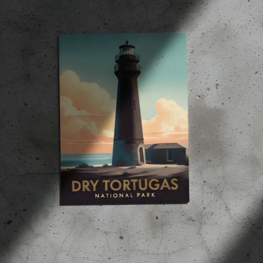 Dry Tortugas National Park Vintage Lighthouse ポストカード