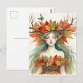 Dryad in Autumn Fairy-core Postcard ポストカード (正面/裏面)
