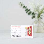 Drywallインストーラー漫画建築 名刺 (スタンド正面)