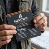 Drywall Installation Modern Charcoal & Copper 名刺