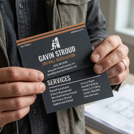 Drywall Installation Modern Charcoal & Copper 名刺