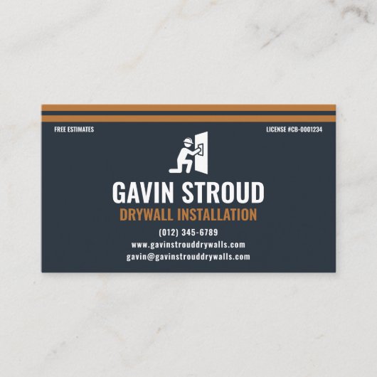Drywall Installation Modern Charcoal & Copper 名刺 (正面)