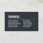 Drywall Installation & Taping Modern Navy & Copper 名刺 (裏面)