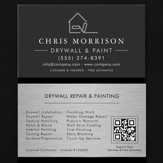 Drywall & Paint Painting QR Code Professional 名刺