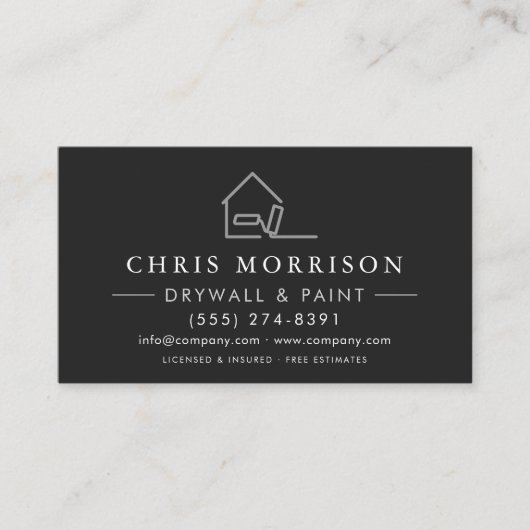 Drywall & Paint Painting QR Code Professional 名刺 (正面)