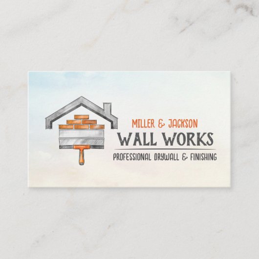 Drywall Plastering Services Watercolor art 名刺 (正面)