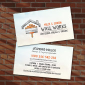 Drywall Plastering Services Watercolor art 名刺