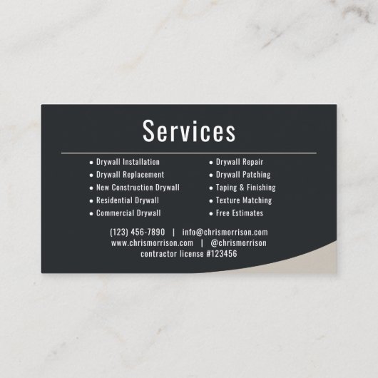 Drywall Services Professional 名刺 (裏面)