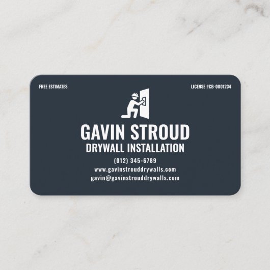 Drywall Specialist Modern Charcoal & Copper 名刺 (正面)