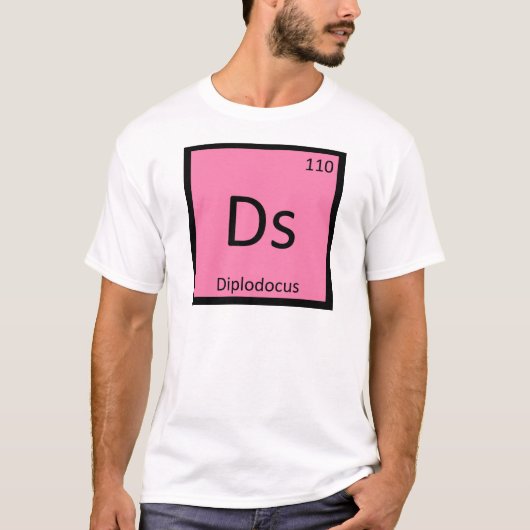 Ds - ディプロドクスの化学元素周期表 tシャツ (正面)