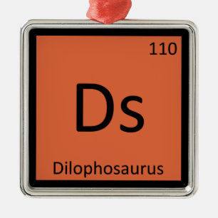 Ds – ディロフォサウルス恐竜の化学記号 メタルオーナメント