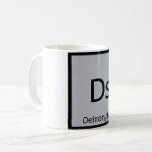 Ds - デイノニクス 恐竜 化学 周期表 コーヒーマグカップ (正面左)