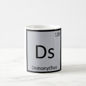 Ds - デイノニクス 恐竜 化学 周期表 コーヒーマグカップ (中央)
