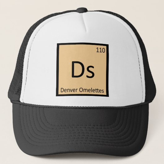 Ds - デンバーオムレツ 化学元素周期表 キャップ (正面)